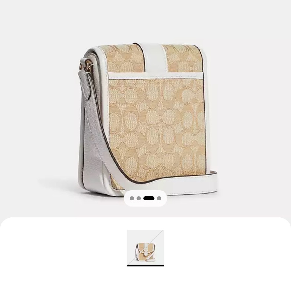 Coach North/South Lonnie Crossbody Bag. Tan + beige - Picture 10 of 12